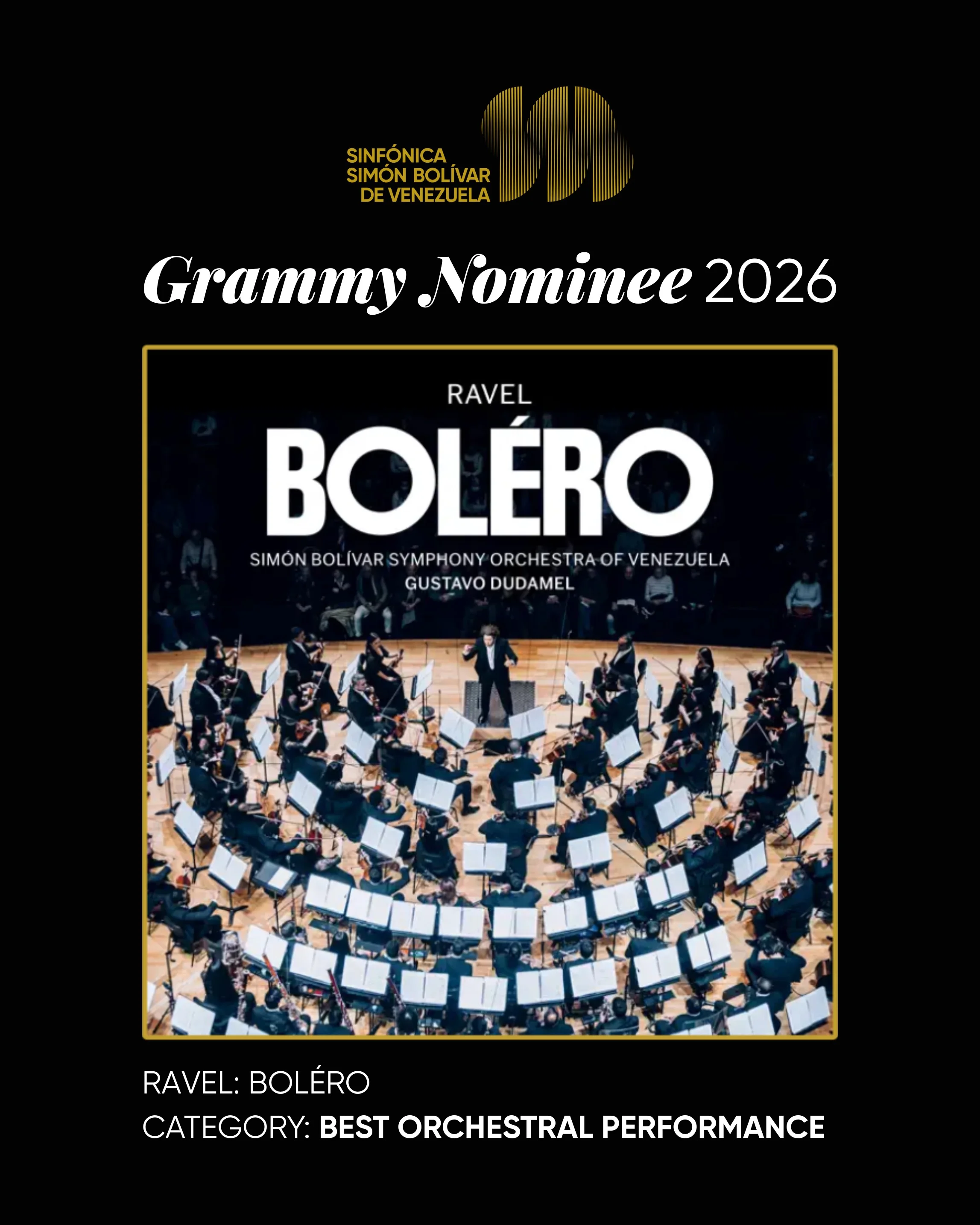 Orquesta Sinfónica Simón Bolívar consigue su primera nominación a los Grammy